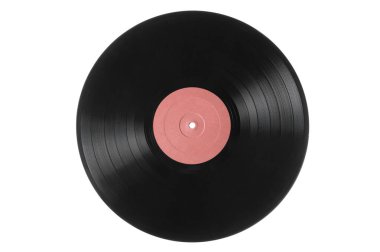 Beyaz arkaplanda izole edilmiş vinil kayıt