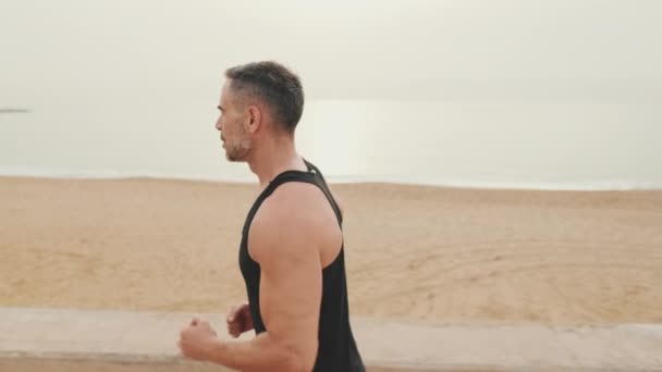 Homme Mûr Jogging Vêtements Sport — Video