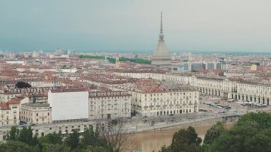 Torino şehir manzarasının üst görüntüsü