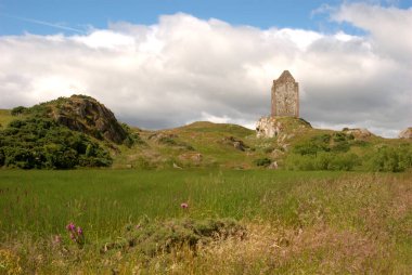 historic Smailholm Tower in summer in Scottish Borders clipart