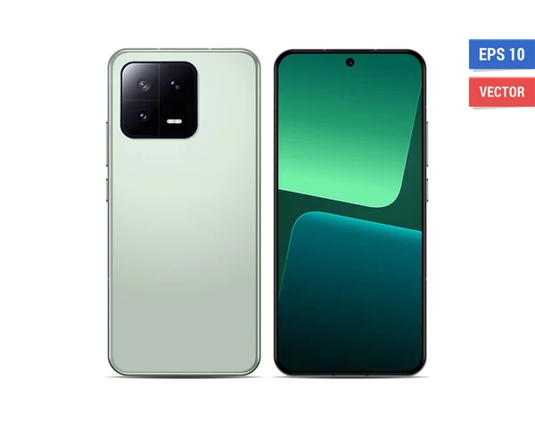 Beyaz arka planda boş ekranı olan gerçekçi vektör düz model Xiaomi 13. Resmi herhangi bir çözünürlükte ölçekle