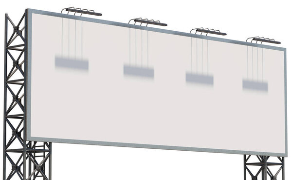 3d render illustration of a advertising billboard mockup. Marketing concept. Design asset. Isolated. Front view.