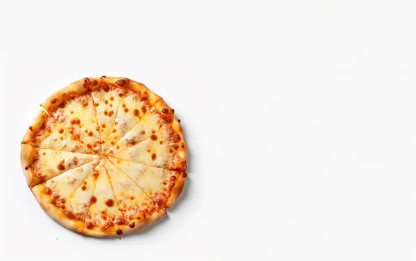 Pizza auf weissen Hintergrund