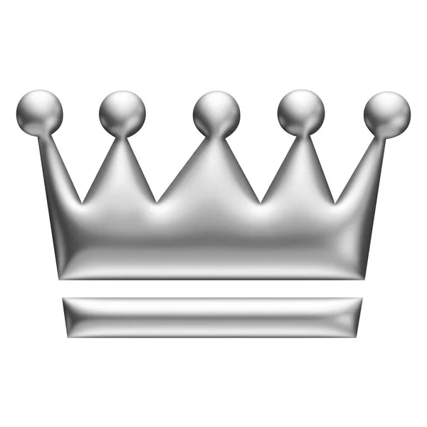 Символ Металлической Короны Иллюстрация Белом Фоне — стоковое фото