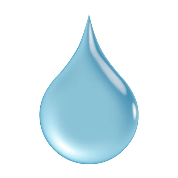 Gota Água Isolada Branco Renderização — Fotografia de Stock