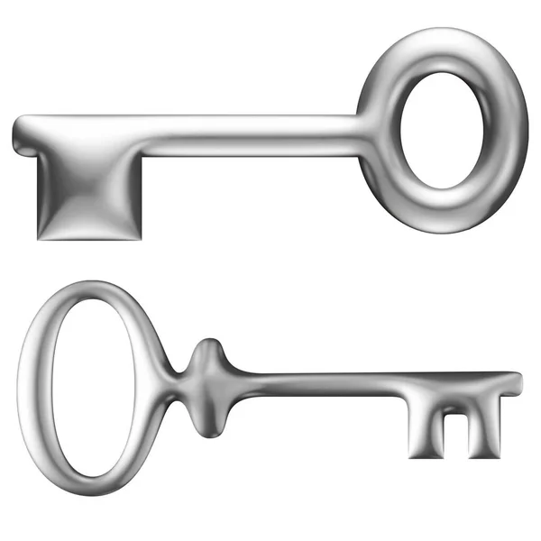 Gammal Metall Nyckel Symbol Illustration — Stockfoto