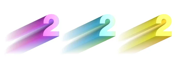 Conjunto Números Multicoloridos Ilustração Dois — Fotografia de Stock