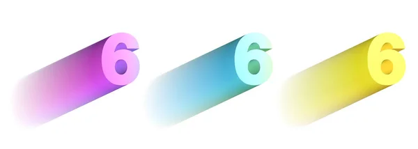 Conjunto Números Multicoloridos Ilustração Seis — Fotografia de Stock