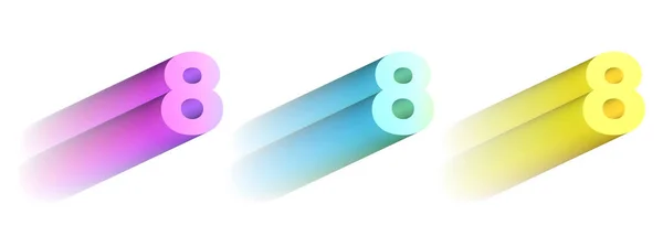 Set Multicolored Numbers Illustration Eight — Stock Photo, Image