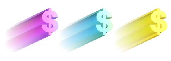 Conjunto Números Multicolores Ilustración Símbolo Del Dólar — Foto de Stock