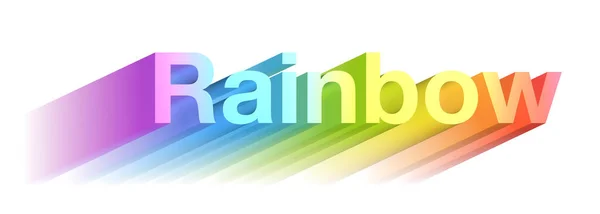 Regenboog Veelkleurig Woord Weergave — Stockfoto