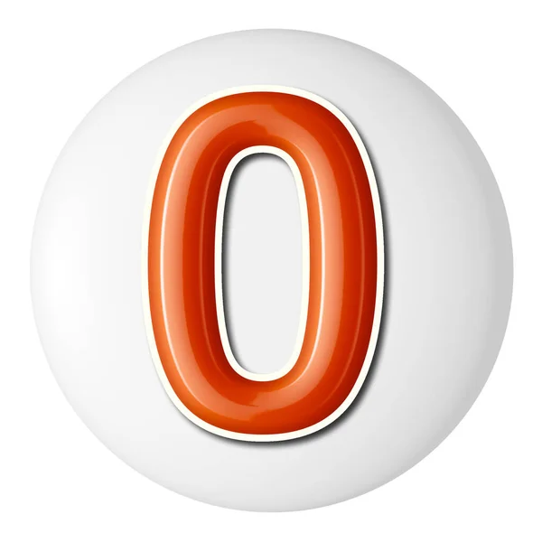 Набор Оранжевых Чисел Белом Круге Рендеринг Ноль — стоковое фото