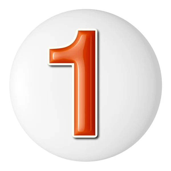 Set Van Oranje Nummers Witte Cirkel Weergave Één — Stockfoto