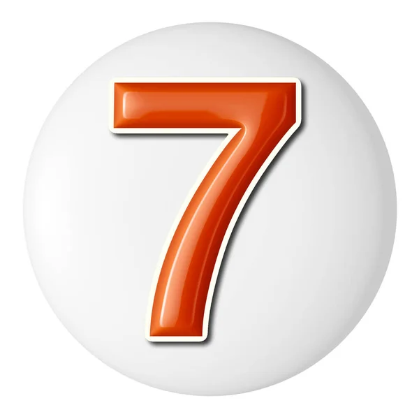Set Van Oranje Nummers Witte Cirkel Weergave Zeven — Stockfoto