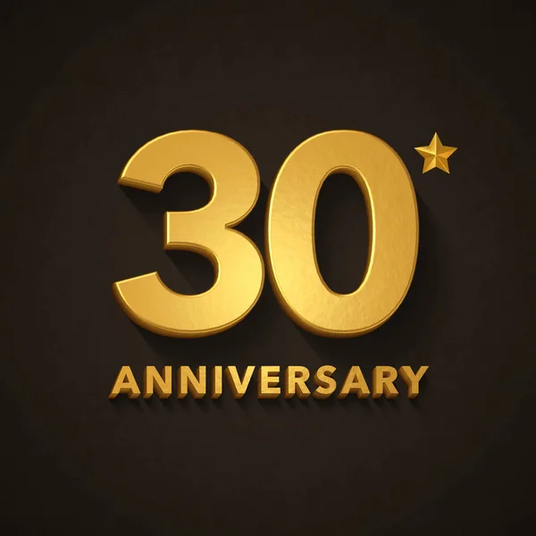 30º Aniversario Celebración Cinta Roja Con Letras Oro Plata — Foto de Stock