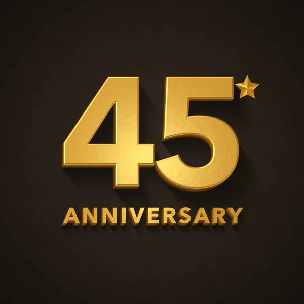 Aniversário Celebração Conceito Fundo Com Letras Ouro 45Th — Fotografia de Stock