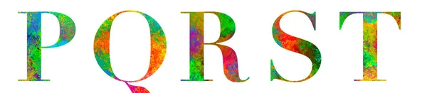 Αλφάβητο Από Serif Γράμματα Πολύχρωμα Ψηφιακά Εφέ Ζωγραφικής Υφή Και — Φωτογραφία Αρχείου