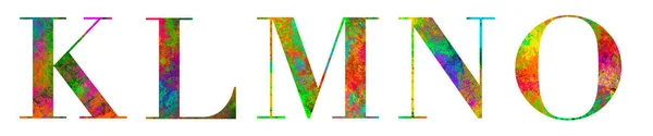 Alphabet Aus Serifenbuchstaben Mit Mehrfarbigem Digitalen Maleffekt Struktur Und Muster — Stockfoto