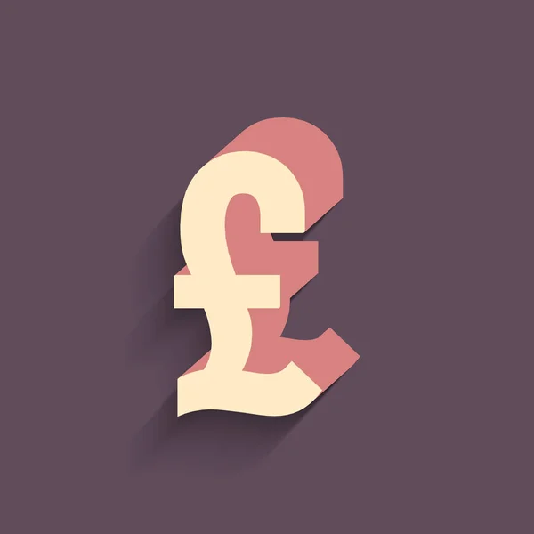 Illustration Eines Langen Schatten Pfund Symbols Mit Dem Pfund Währungszeichen — Stockfoto