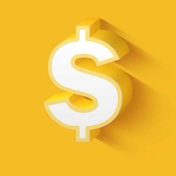 Renderização Sinal Dólar Amarelo Isolado Fundo Amarelo Ilustração — Fotografia de Stock