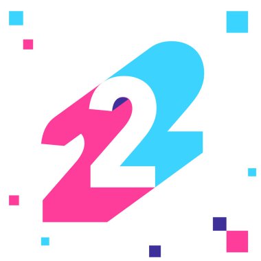 set of multicolored numbers and symbols on white background, 3d illustration, graphic and typographic design, two