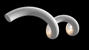 Soyut ışıldayan hipnotik şekil beyaz