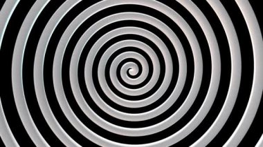 Siyah arkaplan üzerinde dönen beyaz spiral
