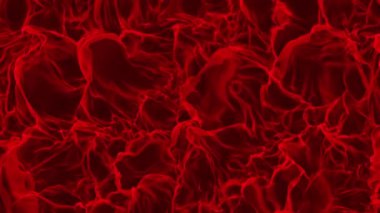 Siyah üzerine kırmızı ile değişen biçimle soyut deformasyon şekli