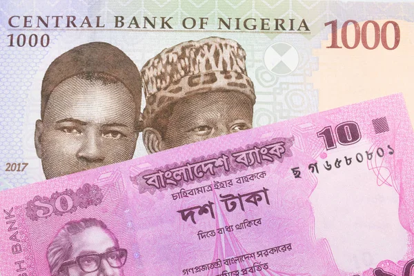Macro Image Blue Purple Green One Thousand Naira Note Nigeria — Stock Photo, Image