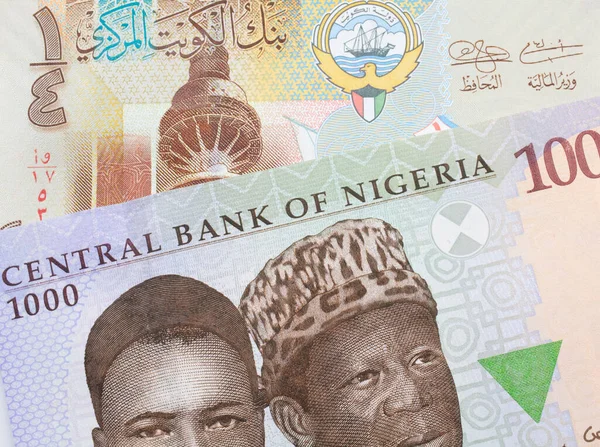 Макро Зображення Блакитного Фіолетового Зеленого Кольору Банкноти Тисячу Найр Нігерії — стокове фото