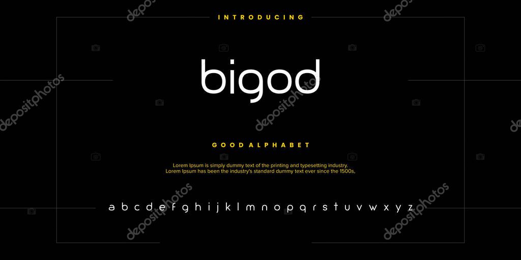 Abstract minimal modern alphabet fonts. Typography technology vector illustration