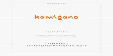 Soyut, minimal, modern alfabe yazı tipleri. Tipografi teknolojisi vektör illüstrasyonu