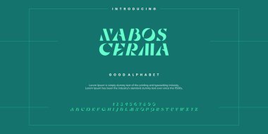 Soyut Moda yazı tipi alfabesi. Logo, marka vb. için minimum modern şehir yazı tipleri. Typography yazı tipi büyük harf küçük harf ve sayı. vektör illüstrasyonu
