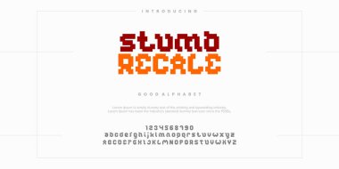 Soyut, minimal, modern alfabe yazı tipleri. Tipografi teknolojisi vektör illüstrasyonu