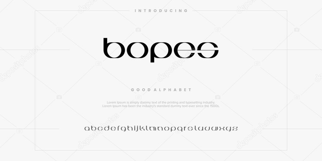 Abstract Fashion font alphabet. Minimal modern urban fonts for logo, brand etc. Typography typeface uppercase lowercase and number. vector illustration