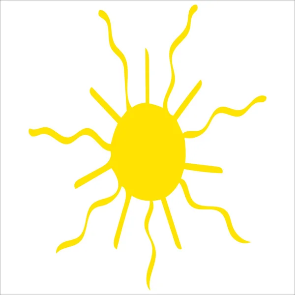 Ручний Намальований Елемент Сонця Каракулі Ілюстрація Веб Дизайну Принт Кишень — стоковий вектор