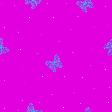 seamless pattern with butterfly and dots.Elegant bright print for wallpaper,birthday decoration,kids fabric,bedroom interior,home decor, illustration in doodle style on pink background.