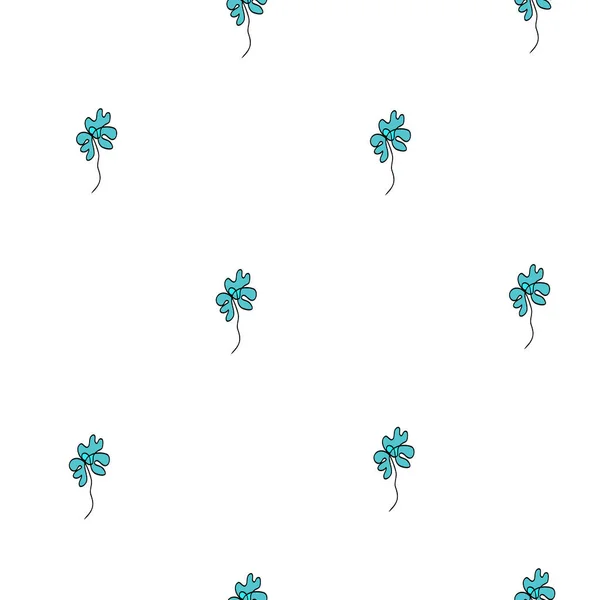 Naadloos Patroon Met Abstracte Bloem Witte Achtergrond Botanische Illustratie Voor — Stockvector