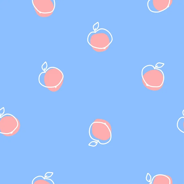Καλοκαιρινό Σχέδιο Λευκή Σιλουέτα Μήλου Στυλ Κιμωλίας Νόστιμα Χειροποίητα Φρούτα — Διανυσματικό Αρχείο