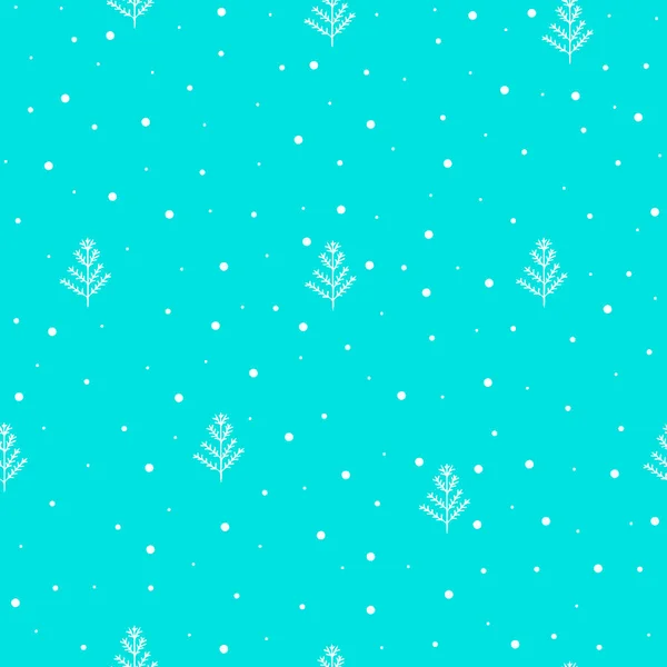 Winter Forest Scandinavian Seamless Pattern Christmas Tree Snow Simple Hand — стоковый вектор