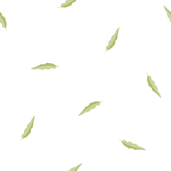 Green Leaves Seamless Pattern Tiny Vector Background Botanical Print Wallpaper — Image vectorielle