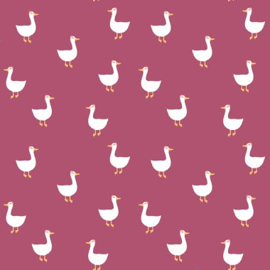 Güzel kaz kızıyla kusursuz el çizimleri. Duvar kâğıdı için çocukça baskılar, çocuk kumaşı, bebek odası iç mimarisi, karalama tarzında pastel bebek partisi illüstrasyonu..