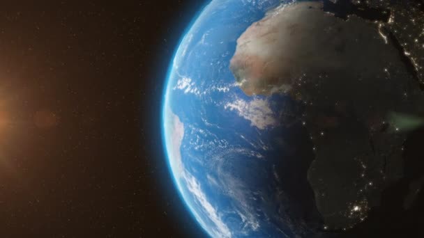 Tierra Órbita Desde Espacio Animación — Vídeos de Stock