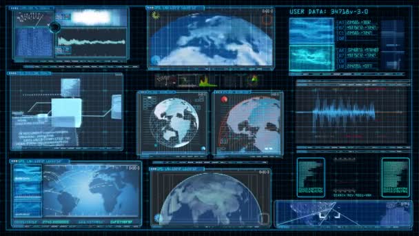 Technologie Schnittstelle Computer Daten Digital Screen Matrix — Stockvideo