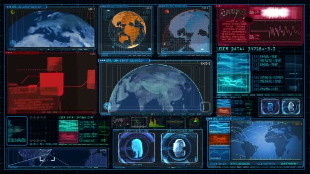 Interface Tecnologia Dados Computador Matriz Tela Digital — Vídeo de Stock