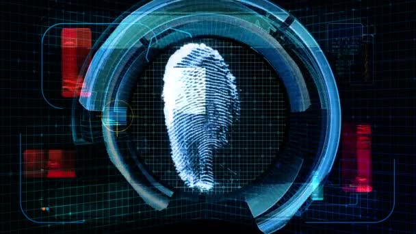 Technologie Fingerabdruck Sicherheit Computerdaten Digital Screen Matrix — Stockvideo
