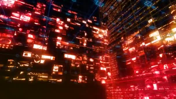 Teknoloji Arayüzü Bilgisayar Veri Dijital Ekran Matriksi — Stok video