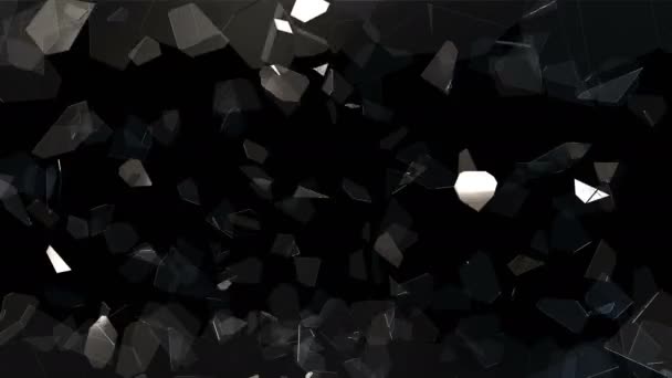 Fragmentos Fragmentos Explosión Vidrio Roto — Vídeos de Stock