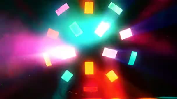 Kleurrijke Disco Lichten Abstracte Dansachtergrond — Stockvideo