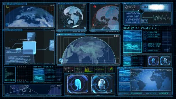 Interfaccia Tecnologica Computer Data Screen Gui Loop — Video Stock